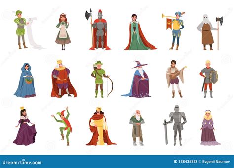 Medieval People Characters Set, European Middle Ages Historic Period ...