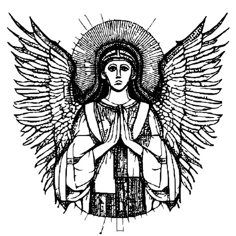 Biblical Angels with Wings Coloring Page · Creative Fabrica