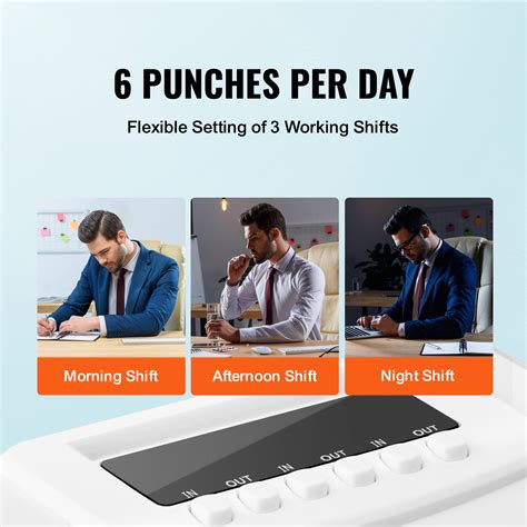 VEVOR Punch Time Clock, Time Tracker Machine for Employees of Small ...