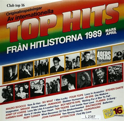 Av internationella Top Hits. Fran Hitlistorna 1989 Mars/April ...