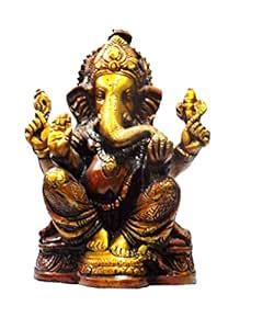 Buy Swastik Handicrafts God Of Luck Lord Ganesh/ Ganpati Brass Idol(6 ...