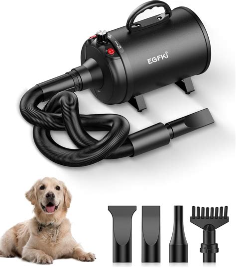 EGFKI Dog Dryer, 5.2HP/ 3800W Pet Grooming High Velocity Force Blower ...