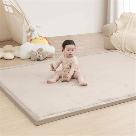 Amazon.com : Baby Play Mat for Floor,1.2" Thick Memory Foam Tummy Time ...