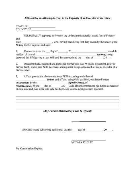 2020-2026 Form Affidavit by an Attorney-in-Fact in the Capacity of an ...