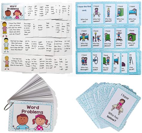 Buy HONTOUSIP Word Problems and Preposition Game Flash Cards for ...