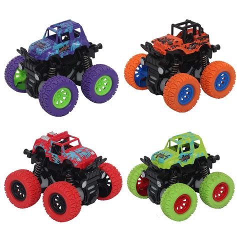 JVM Plastic 4WD Mini Monster Trucks Friction Powered Unbreakable Cars ...