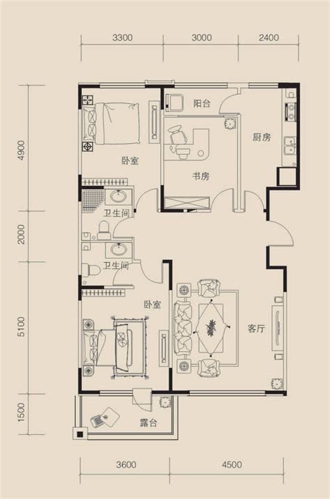 72平米三室一厅设计图,77平米三室一厅图,90平米三室一厅图_大山谷图库