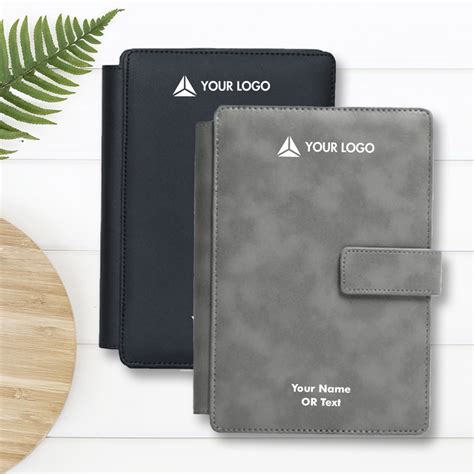 Personalised Delegate Leatherette Organizer Notebook | Custom Diary ...