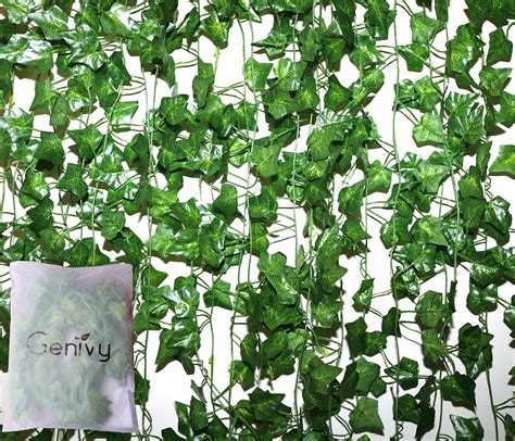 Buy Genivy 12-Pack, Fake Ivy, 84-Feet, Realistic Silk Ivy Leaves with ...