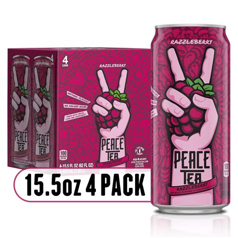 Peace Tea Razzleberry Iced Beverage, 15.5 fl oz, 4 Pack Cans - Walmart.com