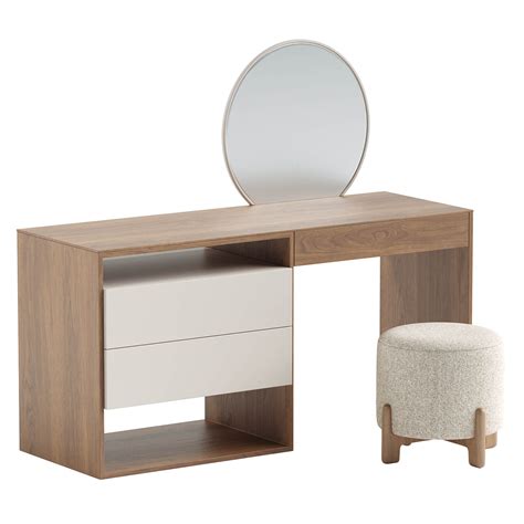 Clio Dressing Table and Gordon Pouf - 3D Model by Leo_98