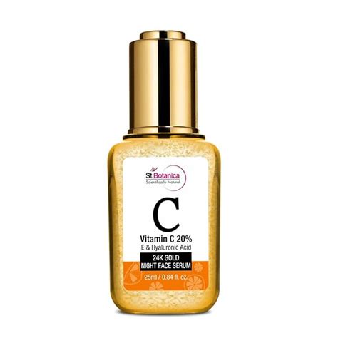 St.Botanica Vitamin C 20%, E & Hyaluronic Acid 24K Gold Night Face ...