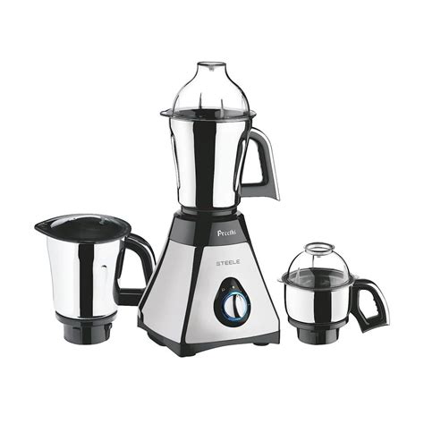 Preethi Steele 110V 550 W Mixer Grinder (3 Jars, Black, Steel)