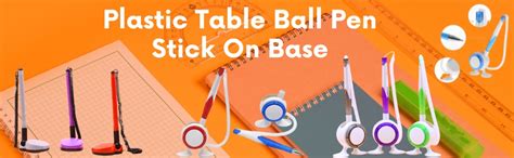 R H LIFESTYLE Plastic Table Ball Pen Stick On Base with Stretch Coil ...