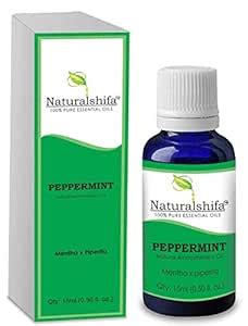 NATURALSHIFA Peppermint Essential Oil, 15ml, NATURAL & ORGANIC : Amazon ...