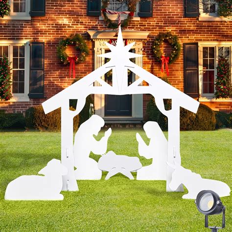 Brightown Christmas Nativity Scenes Outdoor Decorations, 3.9Ft Large 3D ...