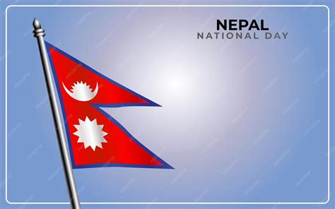 Bandera nacional de nepal aislada sobre fondo de color degradado ...