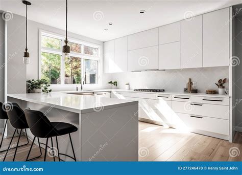 Minimalist Kitchen Designs: Modern, Clean, and Functional Stock Photo ...