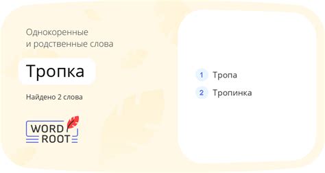 тропка — однокоренные, проверочные и родственные слова