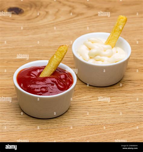 ketchup and mayonnaise in shells Stock Photo - Alamy