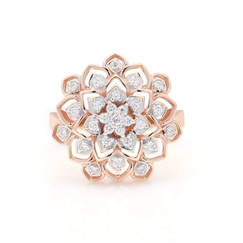 Gold Floral Delight Diamond Ring 14K – Anirudh Jewels