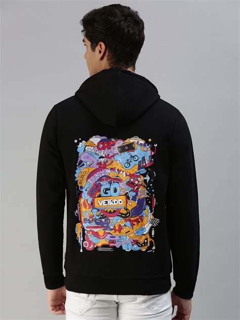 Buy Black Graphic Hoodie Online at Best Price – Veirdo