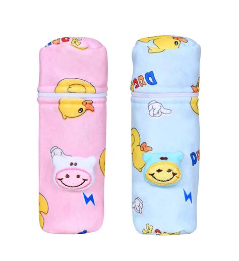 Buy THE LITTLE LOOKERS Soft Plush Stretchable Baby Feeding Bottle Cover ...