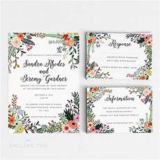 Ready To Print Wedding Invitations by Botanical Wedding Invitation Suite Wedding Invitation Ready To Print Wedding Invitations