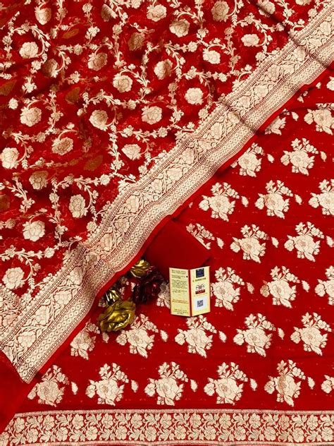 Exclusive Banarasi Unstitched Salwar kameez with Dupatta – Phulari