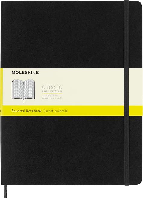 Moleskine Classic Squared Paper Notebook, Soft Cover and Elastic ...