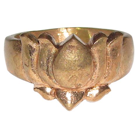 Aadhyathmik Ainpon Panchalogam Padma Ring Panchaloha Sacred Lotus Ring ...