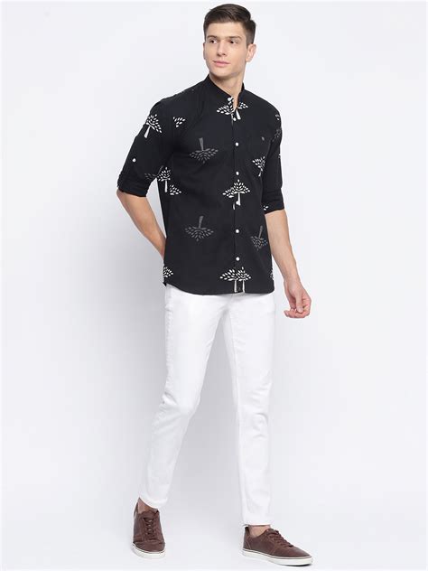 Tree Hand Block Printed Slim Fit Shirt – JAVINISHKA