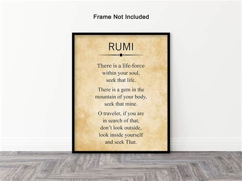 Rumi Poster Rumi Poem Print Motivational Quote Art Finding Your Passion ...