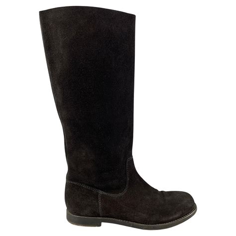 VERA WANG Kristen Size 8.5 Black Suede Boots For Sale at 1stDibs