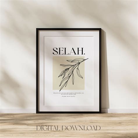 Selah Bible Verse Printable, Selah HEBREW Definition Wall Art ...