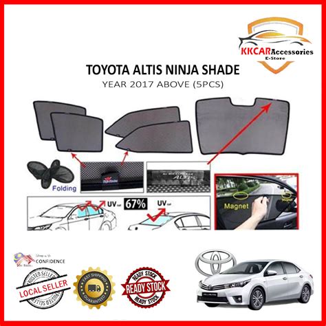 Toyota Altis 2017 Magnetic Ninja Sun Shade (5pcs/set) Car Window UV Sun Shields | Shopee Malaysia
