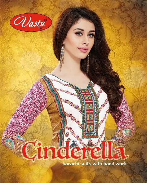 Vastu cinderella Wholesale karachi cotton With hand work Dress material ...