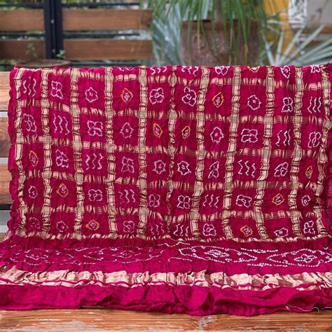 Pure Gaji Silk Bandhani Gharchola Dupatta - Leheriya.com