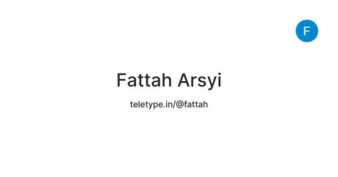 Fattah Arsyi — Teletype