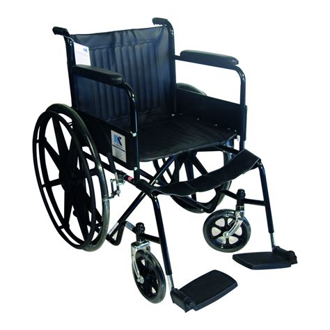 Silla de ruedas 18 pulgadas, con apoya brazos y pies fijos, ruedas ...