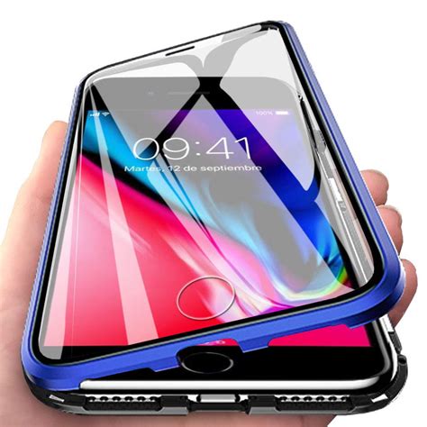 EabHulie iPhone 8 Plus Case, 360° Full Body Transparent Tempered Glass ...