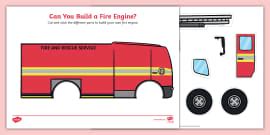 Fire Engine Template (teacher made) - Twinkl