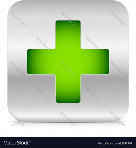 Stylish green cross for first-aid health care Vector Image