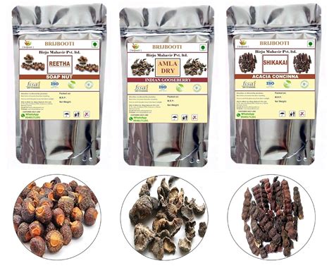 Birju Mahavir Combo Pack Reetha - Amla - Shikakai for Hairs 600 Gr ...