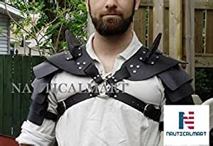 Buy NAUTICALMART Viking Leather Shoulder Armor Pauldron Set LARP ...