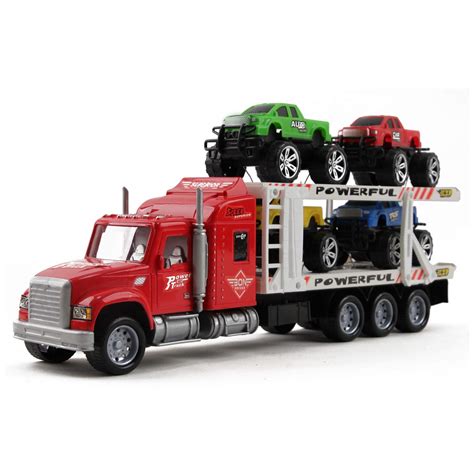 Buy Vokodo Friction Powered Toy Semi Truck Trailer 14.5" With Four ...