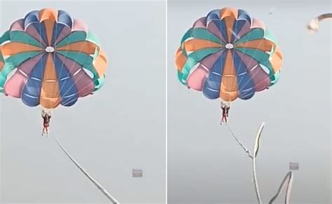 पैरासेलिंग का लुत्फ उठाते वक्त हवा में ही टूट गई रस्सी, वीडियो देख अटक ...