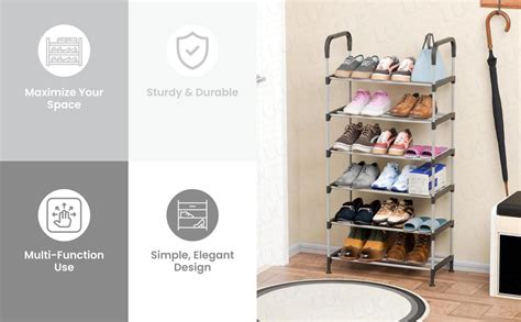 Lukzer 3-Layer Metal Plastic Shoe Rack Organizer | Freestanding ...