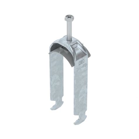 Clamp clip 2056 H-foot, 2-fold, plastic pressure sleeve, FT | OBO