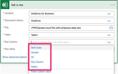 For a Selected Row Power Automate 的图像结果